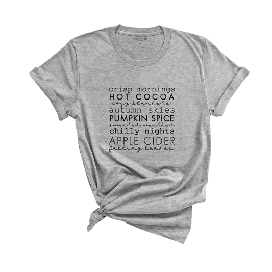 Crisp Mornings Hot Cocoa Tee - Girl From Peel Apparel - T-Shirt