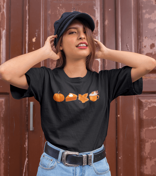 Pumpkin Pie Leaf Latte Tee - Girl From Peel Apparel - T-Shirt